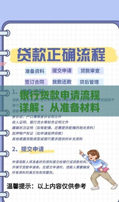 银行贷款申请流程详解：从准备材料到放款注意事项