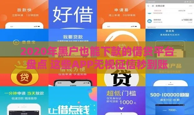 2020年黑户也能下款的借贷平台盘点 这些APP无视征信秒到账