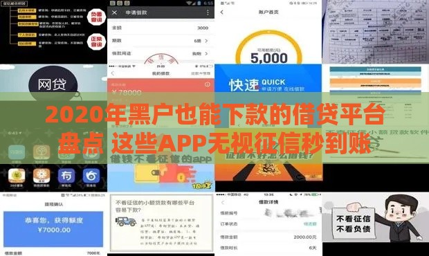 2020年黑户也能下款的借贷平台盘点 这些APP无视征信秒到账