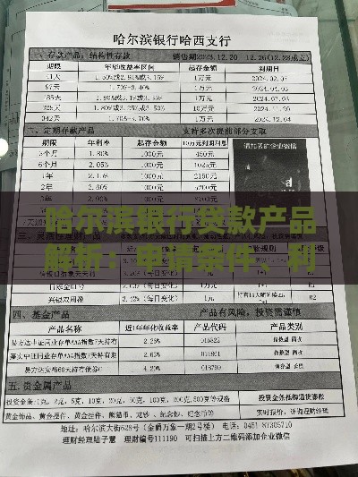 哈尔滨银行贷款产品解析：申请条件、利率及办理流程指南