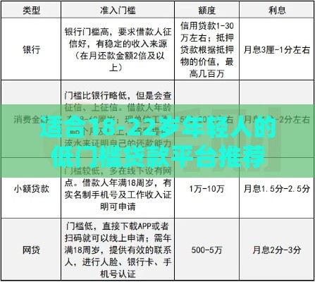 适合18-22岁年轻人的低门槛贷款平台推荐