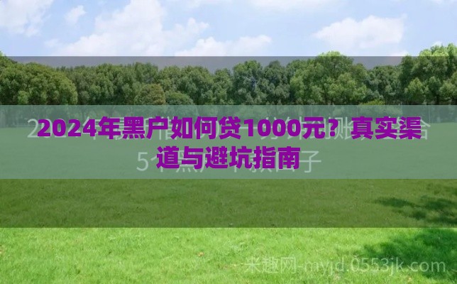 2024年黑户如何贷1000元？真实渠道与避坑指南