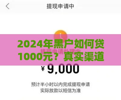 2024年黑户如何贷1000元？真实渠道与避坑指南
