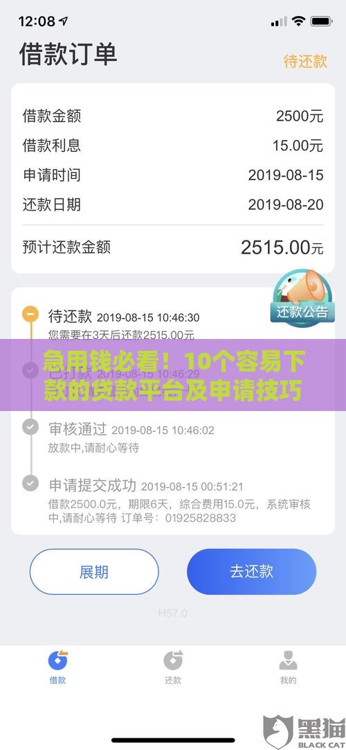 急用钱必看！10个容易下款的贷款平台及申请技巧
