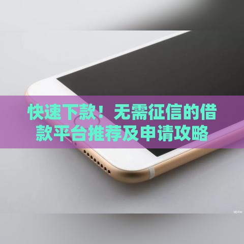 快速下款！无需征信的借款平台推荐及申请攻略