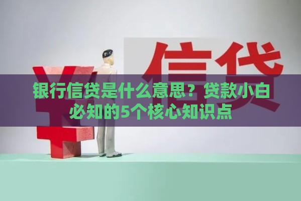 银行信贷是什么意思？贷款小白必知的5个核心知识点
