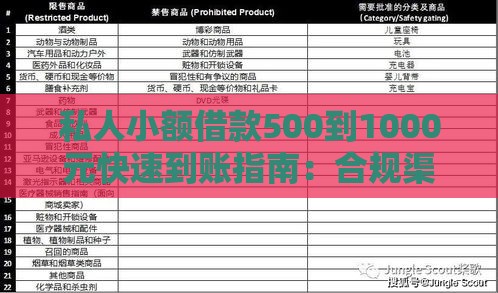 私人小额借款500到1000元快速到账指南：合规渠道与避坑技巧