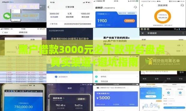 黑户借款3000元必下款平台盘点  真实渠道+避坑指南