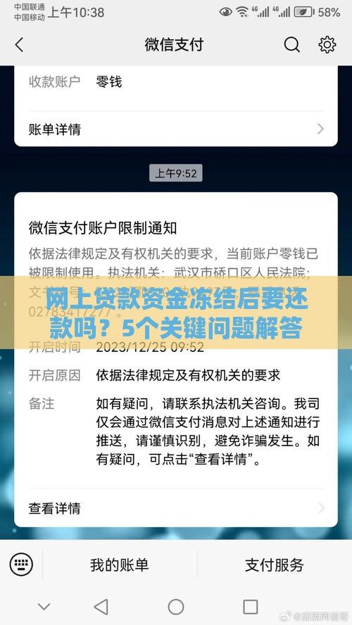 网上贷款资金冻结后要还款吗？5个关键问题解答