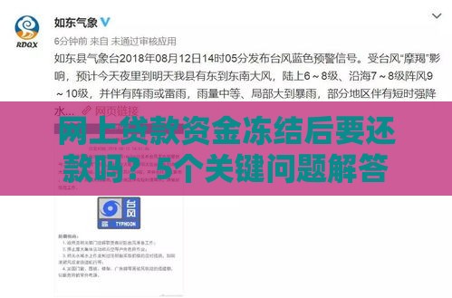 网上贷款资金冻结后要还款吗？5个关键问题解答