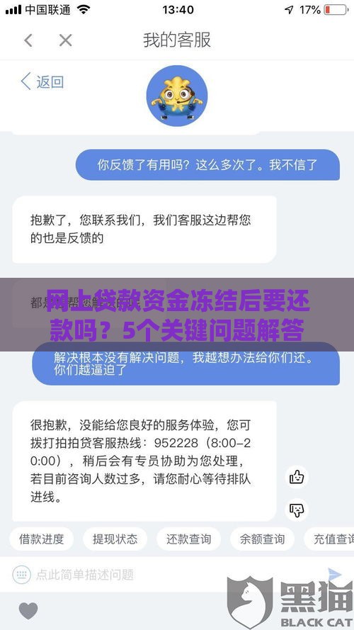 网上贷款资金冻结后要还款吗？5个关键问题解答