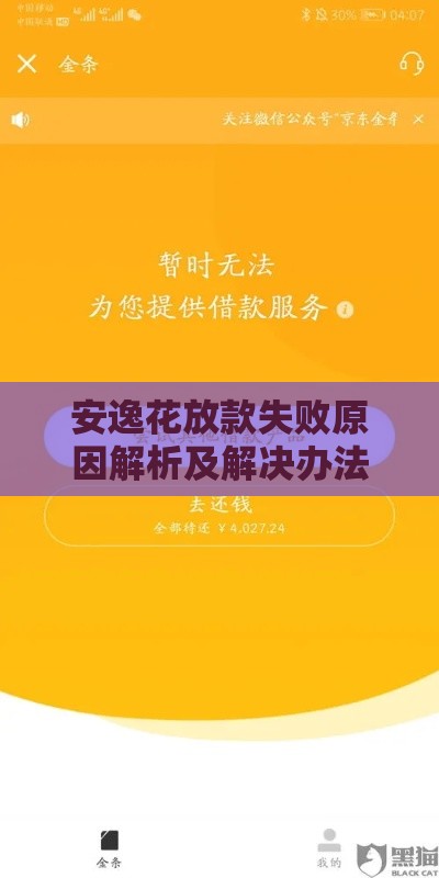 安逸花放款失败原因解析及解决办法大全