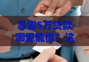 急需5万贷款哪里能借？这5个渠道靠谱又安全