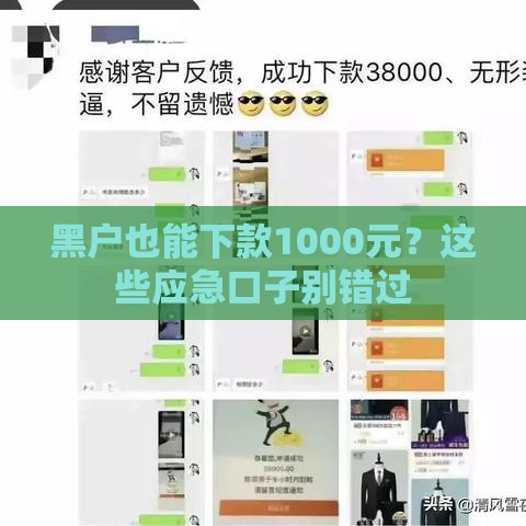 黑户也能下款1000元？这些应急口子别错过