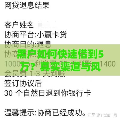 黑户如何快速借到5万？真实渠道与风险解析