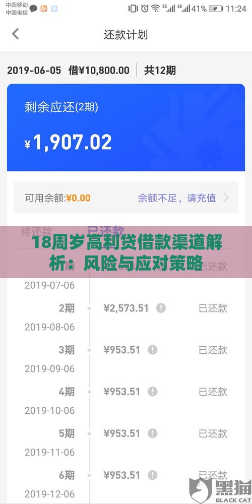 18周岁高利贷借款渠道解析：风险与应对策略