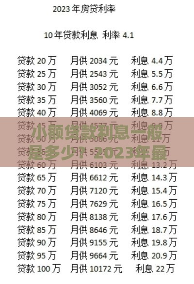 小额贷款利息一般是多少？2023年最新解析及省钱技巧
