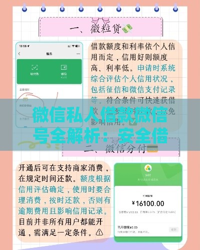 微信私人借款微信号全解析：安全借贷必看指南