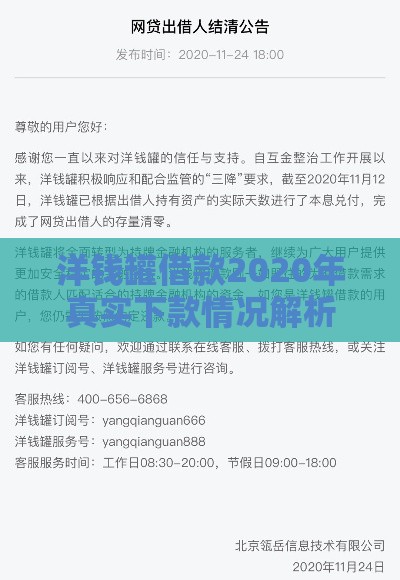 洋钱罐借款2020年真实下款情况解析