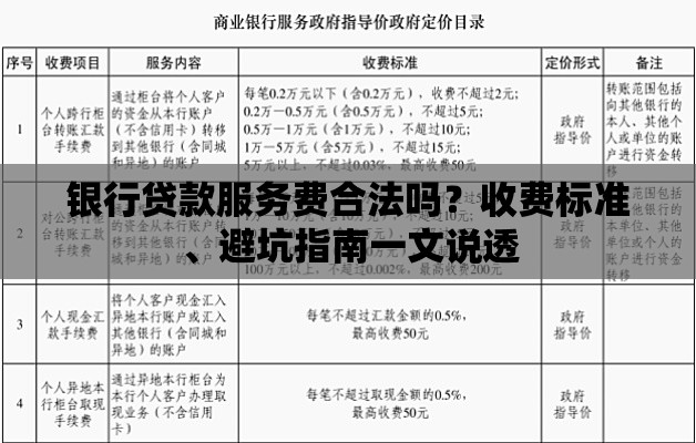 银行贷款服务费合法吗？收费标准、避坑指南一文说透