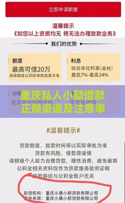 重庆私人小额借款正规渠道及注意事项