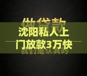 沈阳私人上门放款3万快速到账，急需资金必看攻略！