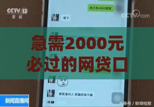 急需2000元必过的网贷口子推荐及申请攻略
