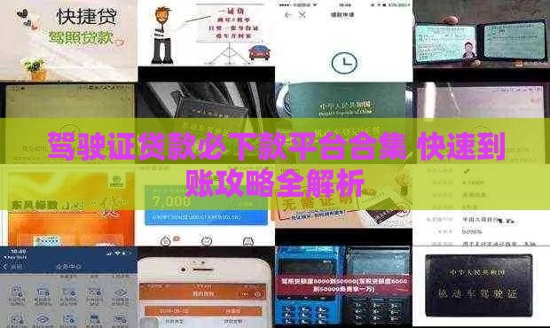 驾驶证贷款必下款平台合集 快速到账攻略全解析