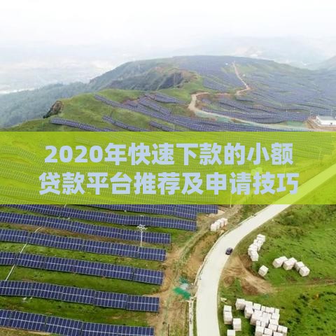 2020年快速下款的小额贷款平台推荐及申请技巧