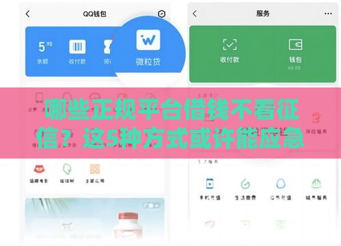 哪些正规平台借钱不看征信？这5种方式或许能应急