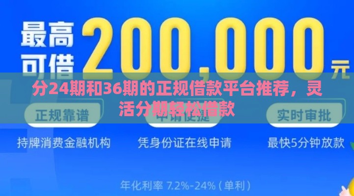 分24期和36期的正规借款平台推荐，灵活分期轻松借款