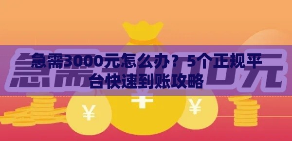 急需3000元怎么办？5个正规平台快速到账攻略