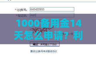 1000备用金14天怎么申请？利息低到账快的真实攻略