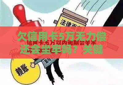 欠信用卡5万无力偿还会坐牢吗？关键风险解析