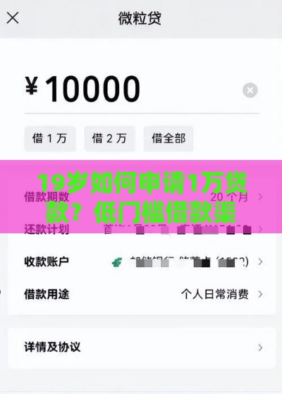 19岁如何申请1万贷款？低门槛借款渠道及避坑指南