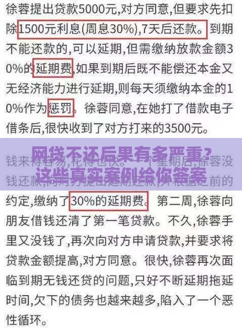 网贷不还后果有多严重？这些真实案例给你答案