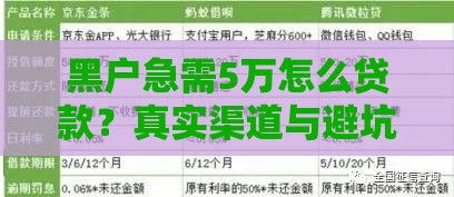 黑户急需5万怎么贷款？真实渠道与避坑指南