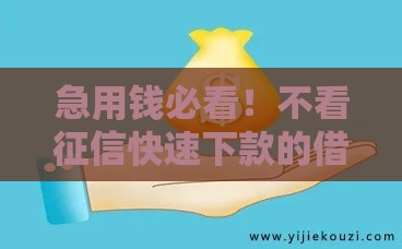 急用钱必看！不看征信快速下款的借款平台推荐