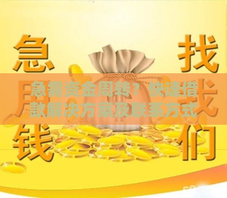急需资金周转?快速借款解决方案及联系方式 急需资金周转?快速借款解决方案及联系方式