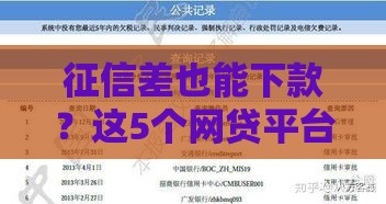 征信差也能下款？这5个网贷平台审核宽松，黑户也能试试