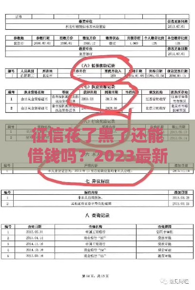 征信花了黑了还能借钱吗？2023最新借款渠道解析