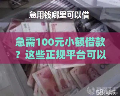 急需100元小额借款？这些正规平台可以救急