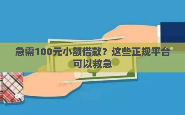 急需100元小额借款？这些正规平台可以救急