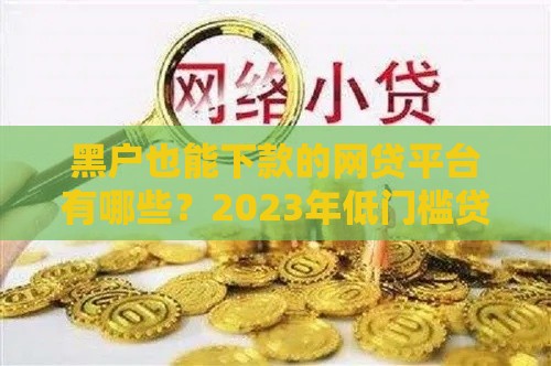 黑户也能下款的网贷平台有哪些？2023年低门槛贷款推荐