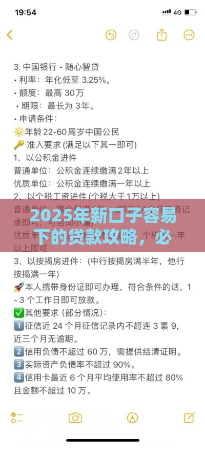 2025年新口子容易下的贷款攻略，必看这5个审批诀窍