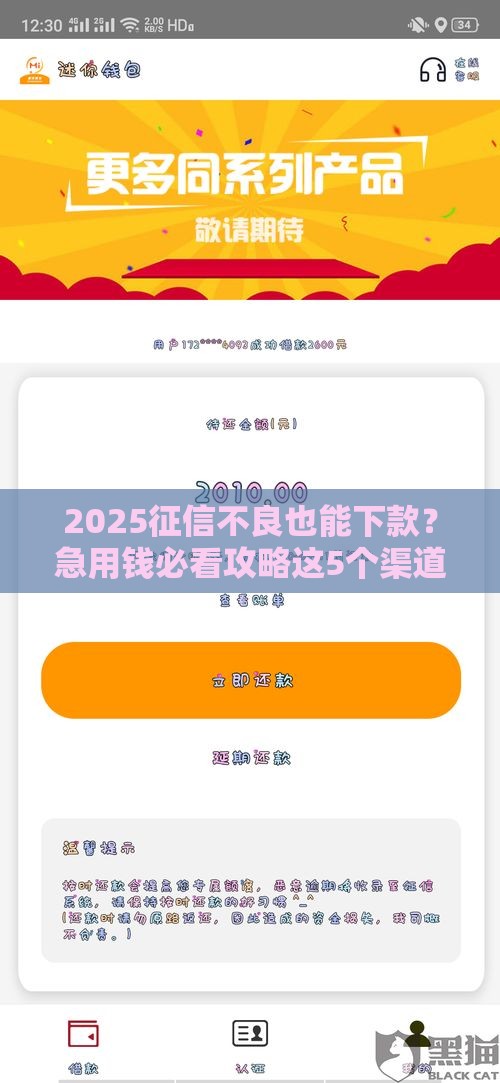 2025征信不良也能下款？急用钱必看攻略这5个渠道别错过