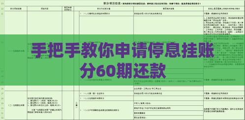 手把手教你申请停息挂账分60期还款