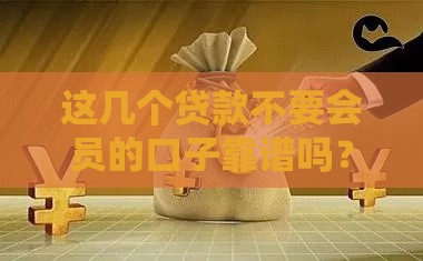 这几个贷款不要会员的口子靠谱吗？