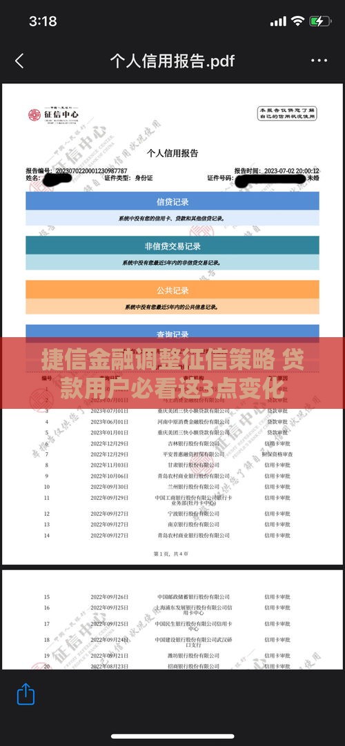 捷信金融调整征信策略 贷款用户必看这3点变化
