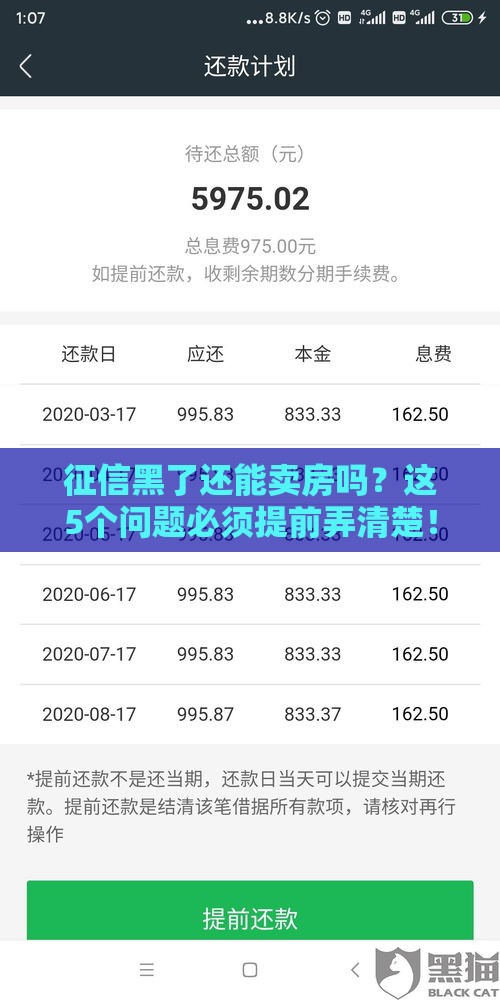 征信黑了还能卖房吗？这5个问题必须提前弄清楚！